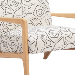 HomeRoots 27" Modern Beige Upholstered Geometric Arm Chair - Stylish Comfort for Home, Office, and Lounge Spaces 625634