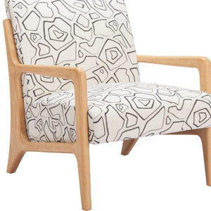 HomeRoots 27" Modern Beige Upholstered Geometric Arm Chair - Stylish Comfort for Home, Office, and Lounge Spaces 625634