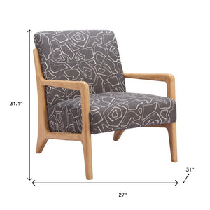 HomeRoots 27" Gray Upholstered Arm Chair - Stylish Comfort, Durable Design, Versatile Accent for Any Room 625635