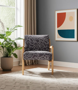 HomeRoots 27" Gray Upholstered Arm Chair - Stylish Comfort, Durable Design, Versatile Accent for Any Room 625635