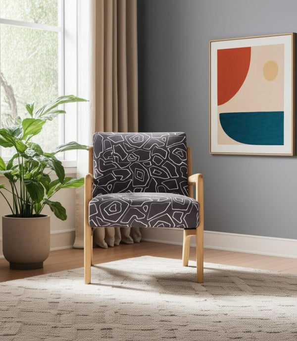 HomeRoots 27" Gray Upholstered Arm Chair - Stylish Comfort, Durable Design, Versatile Accent for Any Room 625635