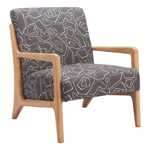 HomeRoots 27" Gray Upholstered Arm Chair - Stylish Comfort, Durable Design, Versatile Accent for Any Room 625635