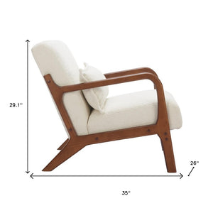 HomeRoots 26" Cream Upholstered Arm Chair - Modern Comfort with Durable Design for Living Room, Office & More 625636
