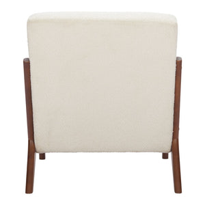 HomeRoots 26" Cream Upholstered Arm Chair - Modern Comfort with Durable Design for Living Room, Office & More 625636