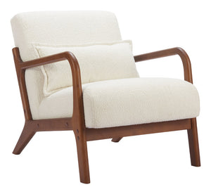 HomeRoots 26" Cream Upholstered Arm Chair - Modern Comfort with Durable Design for Living Room, Office & More 625636