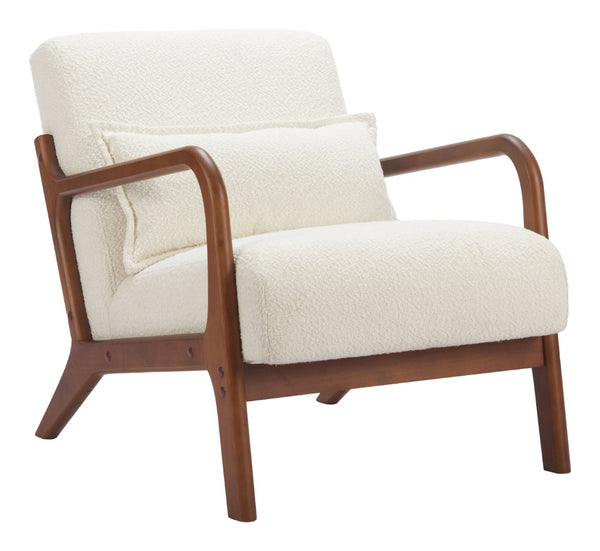 HomeRoots 26" Cream Upholstered Arm Chair - Modern Comfort with Durable Design for Living Room, Office & More 625636