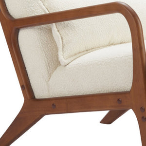 HomeRoots 26" Cream Upholstered Arm Chair - Modern Comfort with Durable Design for Living Room, Office & More 625636