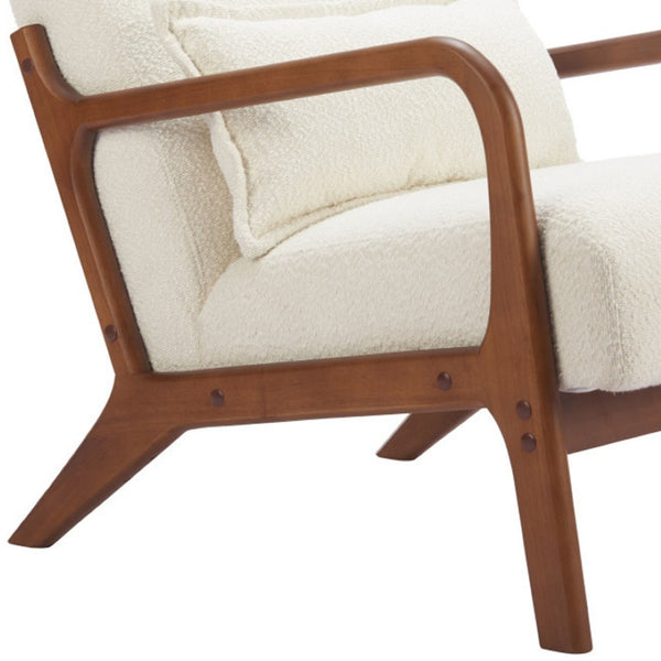 HomeRoots 26" Cream Upholstered Arm Chair - Modern Comfort with Durable Design for Living Room, Office & More 625636