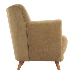 HomeRoots 34" Stylish Green and Brown Upholstered Arm Chair - Comfortable, Modern Design for Home or Office 625637