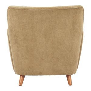 HomeRoots 34" Stylish Green and Brown Upholstered Arm Chair - Comfortable, Modern Design for Home or Office 625637