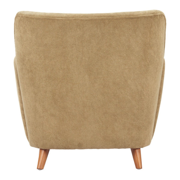 HomeRoots 34" Stylish Green and Brown Upholstered Arm Chair - Comfortable, Modern Design for Home or Office 625637