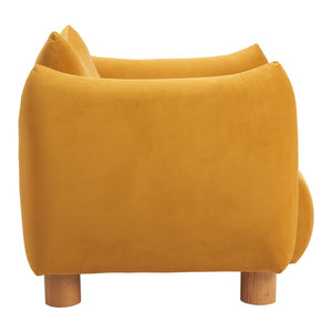 HomeRoots 36" Mustard Yellow Upholstered Arm Chair - Modern Comfort & Style for Living Rooms & Offices 625638