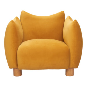 HomeRoots 36" Mustard Yellow Upholstered Arm Chair - Modern Comfort & Style for Living Rooms & Offices 625638