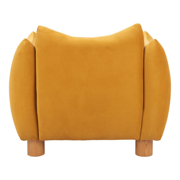 HomeRoots 36" Mustard Yellow Upholstered Arm Chair - Modern Comfort & Style for Living Rooms & Offices 625638