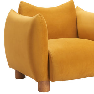 HomeRoots 36" Mustard Yellow Upholstered Arm Chair - Modern Comfort & Style for Living Rooms & Offices 625638