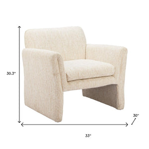 HomeRoots 33" Beige Upholstered Arm Chair - Modern Accent for Living Room, Office, or Bedroom Comfort & Style 625639