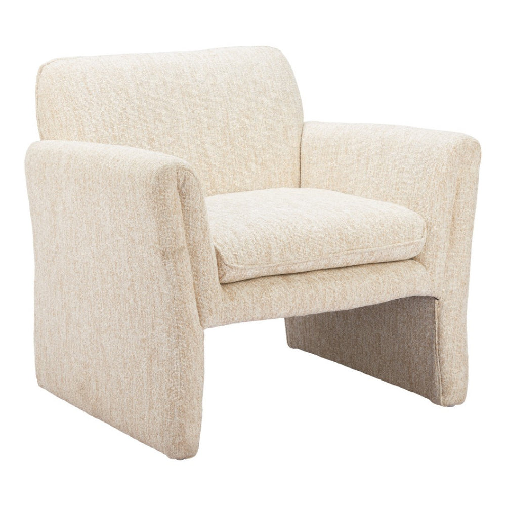HomeRoots 33" Beige Upholstered Arm Chair - Modern Accent for Living Room, Office, or Bedroom Comfort & Style 625639