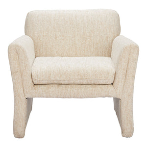 HomeRoots 33" Beige Upholstered Arm Chair - Modern Accent for Living Room, Office, or Bedroom Comfort & Style 625639