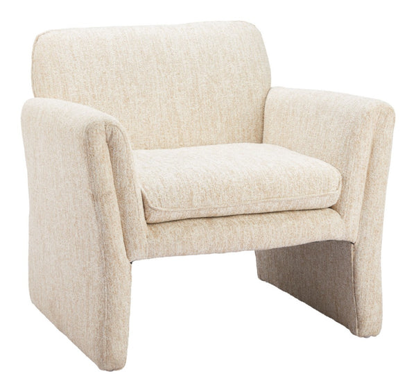 HomeRoots 33" Beige Upholstered Arm Chair - Modern Accent for Living Room, Office, or Bedroom Comfort & Style 625639