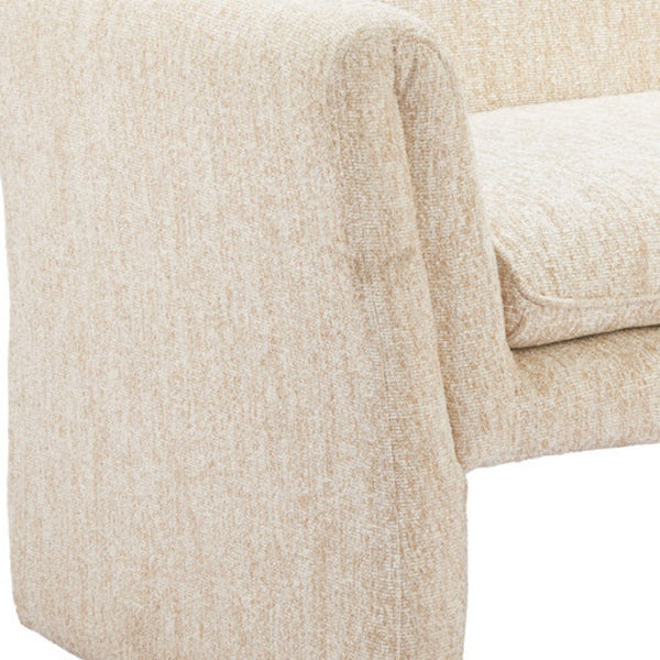 HomeRoots 33" Beige Upholstered Arm Chair - Modern Accent for Living Room, Office, or Bedroom Comfort & Style 625639