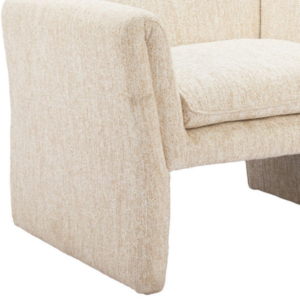 HomeRoots 33" Beige Upholstered Arm Chair - Modern Accent for Living Room, Office, or Bedroom Comfort & Style 625639