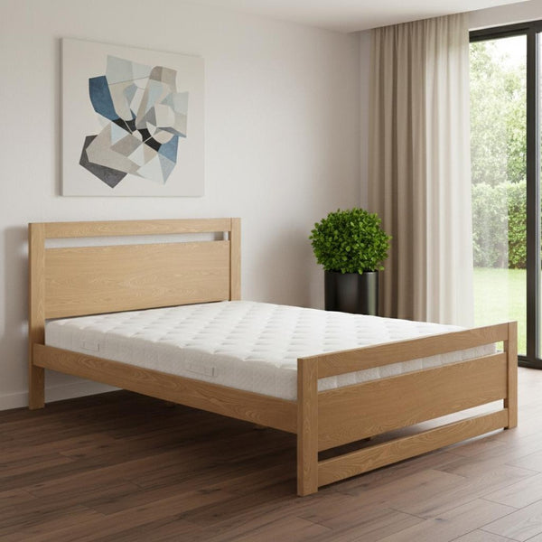 HomeRoots Brown Wood Queen Bed Frame - Modern Minimalist Platform Design for Stylish Comfort & Support 625646