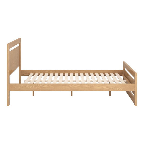 HomeRoots Brown Wood Queen Bed Frame - Modern Minimalist Platform Design for Stylish Comfort & Support 625646