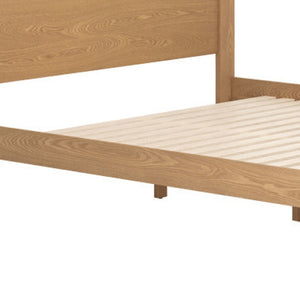 HomeRoots Brown Wood Queen Bed Frame - Modern Minimalist Platform Design for Stylish Comfort & Support 625646