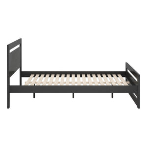 HomeRoots Black Wood Queen Bed Frame - Modern Durable Design with Platform Support, Perfect for Any Bedroom Style 625647