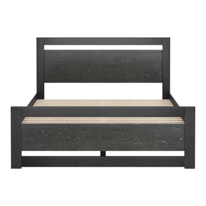 HomeRoots Black Wood Queen Bed Frame - Modern Durable Design with Platform Support, Perfect for Any Bedroom Style 625647