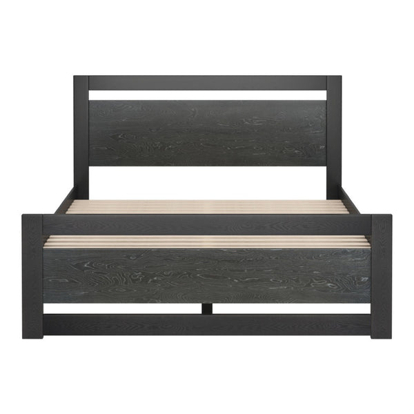 HomeRoots Black Wood Queen Bed Frame - Modern Durable Design with Platform Support, Perfect for Any Bedroom Style 625647