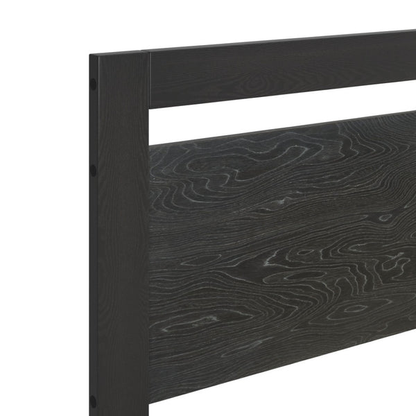 HomeRoots Black Wood Queen Bed Frame - Modern Durable Design with Platform Support, Perfect for Any Bedroom Style 625647