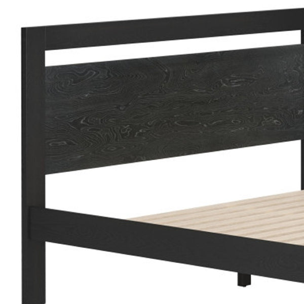 HomeRoots Black Wood Queen Bed Frame - Modern Durable Design with Platform Support, Perfect for Any Bedroom Style 625647