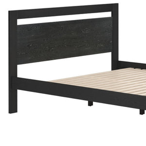 HomeRoots Black Wood Queen Bed Frame - Modern Durable Design with Platform Support, Perfect for Any Bedroom Style 625647