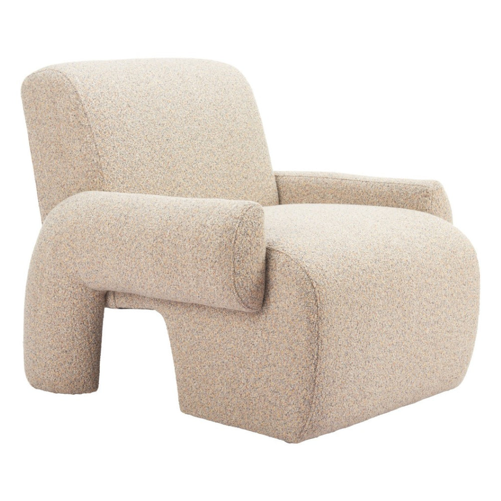 HomeRoots 32" Beige Upholstered Arm Chair - Elegant Comfort for Living Rooms, Offices & Modern Spaces, Fully Assembled 625664