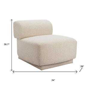 HomeRoots 34" Beige Upholstered Side Chair - Modern Comfort With Durable Design for Any Space, No Assembly Needed! 625665