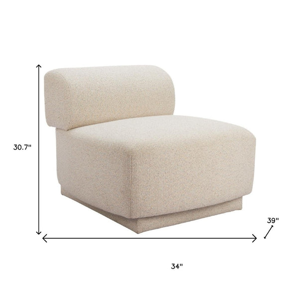 HomeRoots 34" Beige Upholstered Side Chair - Modern Comfort With Durable Design for Any Space, No Assembly Needed! 625665
