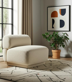 HomeRoots 34" Beige Upholstered Side Chair - Modern Comfort With Durable Design for Any Space, No Assembly Needed! 625665