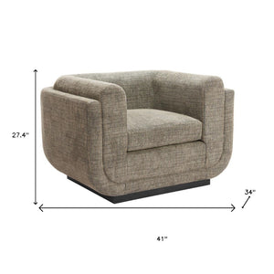 HomeRoots 41" Modern Green Upholstered Arm Chair with Black Accents - Fully Assembled Comfort for Any Space 625667