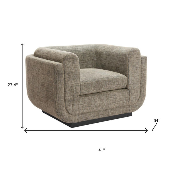 HomeRoots 41" Modern Green Upholstered Arm Chair with Black Accents - Fully Assembled Comfort for Any Space 625667