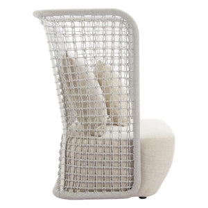 HomeRoots 37" Beige and Black Fabric Side Chair - Modern Accent with Slipcover, Durable Frame & Plush Comfort 625668