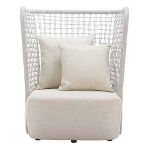 HomeRoots 37" Beige and Black Fabric Side Chair - Modern Accent with Slipcover, Durable Frame & Plush Comfort 625668