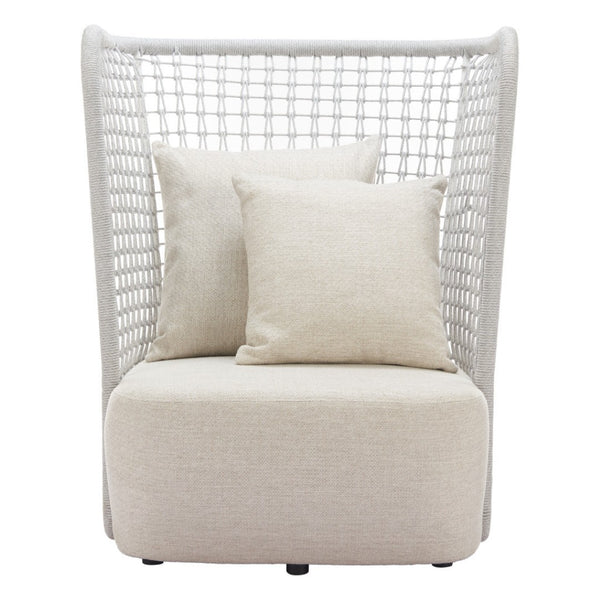 HomeRoots 37" Beige and Black Fabric Side Chair - Modern Accent with Slipcover, Durable Frame & Plush Comfort 625668