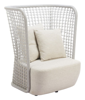 HomeRoots 37" Beige and Black Fabric Side Chair - Modern Accent with Slipcover, Durable Frame & Plush Comfort 625668