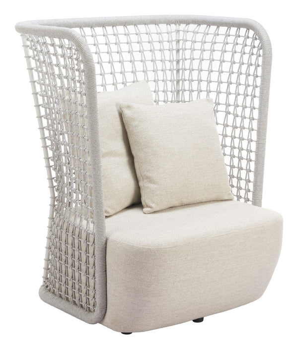 HomeRoots 37" Beige and Black Fabric Side Chair - Modern Accent with Slipcover, Durable Frame & Plush Comfort 625668