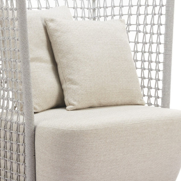 HomeRoots 37" Beige and Black Fabric Side Chair - Modern Accent with Slipcover, Durable Frame & Plush Comfort 625668