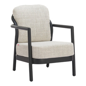 HomeRoots 25" Elegant Beige and Black Fabric Arm Chair – Modern Comfort, Durable Design for Home & Office 625669