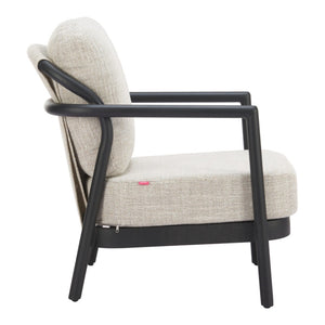 HomeRoots 25" Elegant Beige and Black Fabric Arm Chair – Modern Comfort, Durable Design for Home & Office 625669