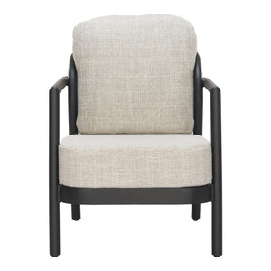 HomeRoots 25" Elegant Beige and Black Fabric Arm Chair – Modern Comfort, Durable Design for Home & Office 625669