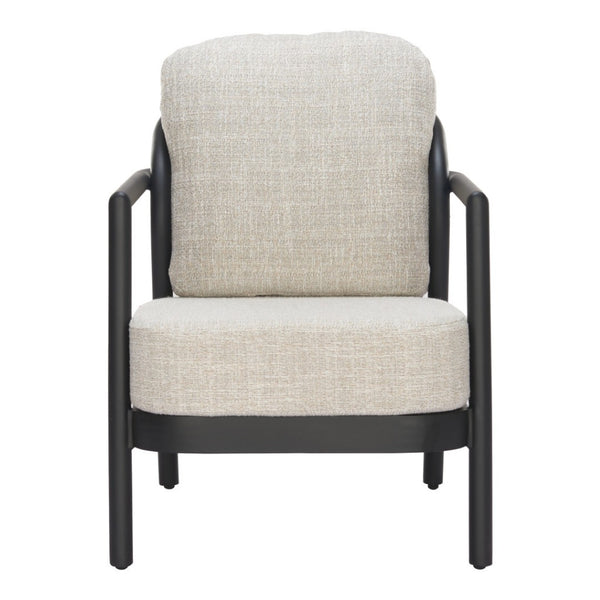 HomeRoots 25" Elegant Beige and Black Fabric Arm Chair – Modern Comfort, Durable Design for Home & Office 625669
